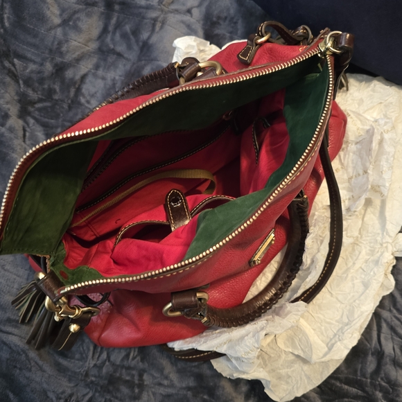 Dooney & Bourke Red Leather Florentine Large Sachel - Picture 6 of 12